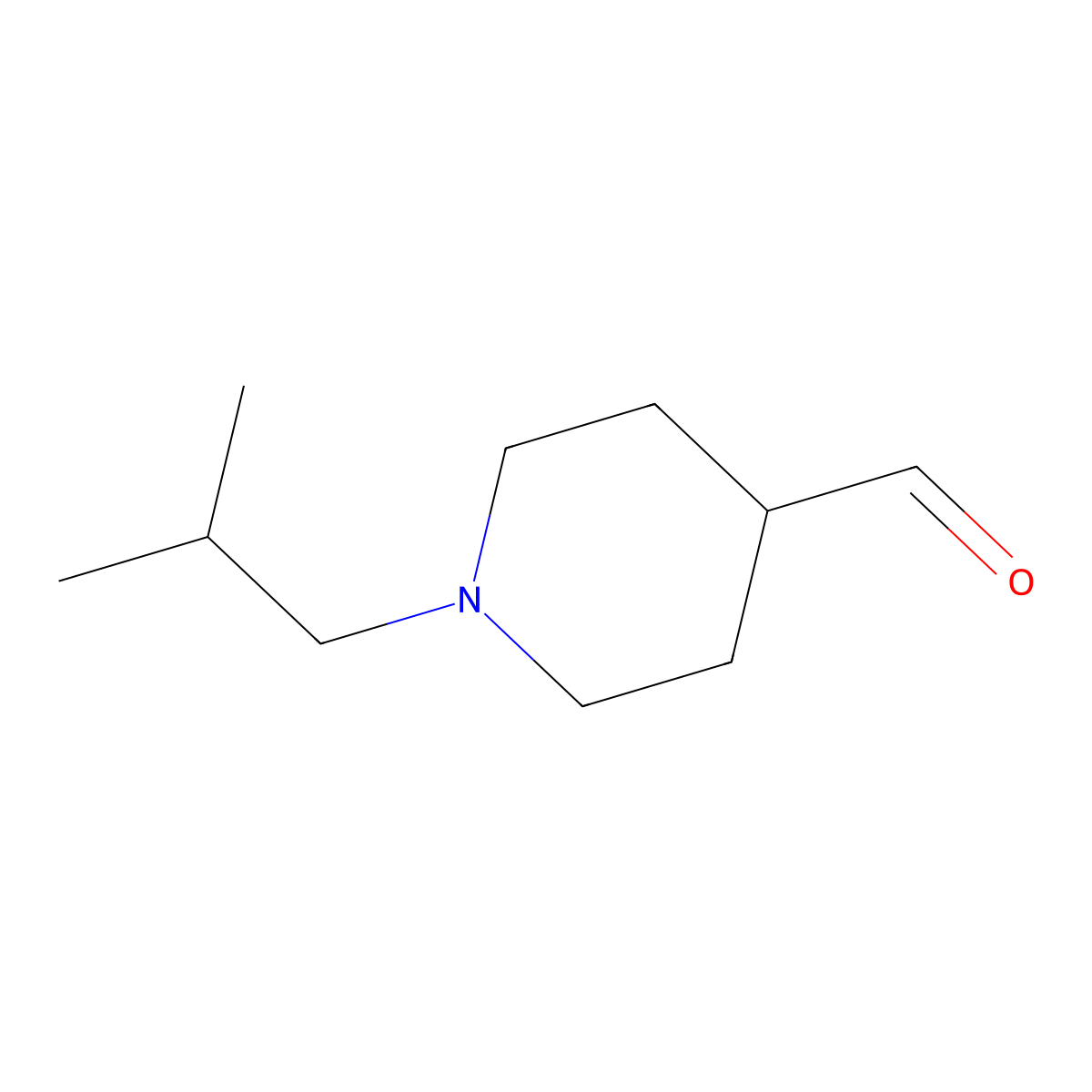 1-(2-Methylpropyl)piperidine-4-carbaldehyde molecular structure, CAS 1273958-39-6