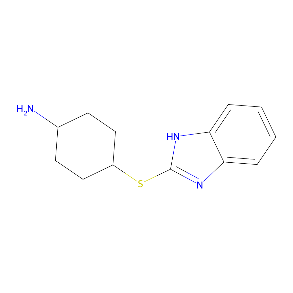 4-(1H-1,3-Benzodiazol-2-ylsulfanyl)cyclohexan-1-amine molecular structure, CAS 1273959-75-3