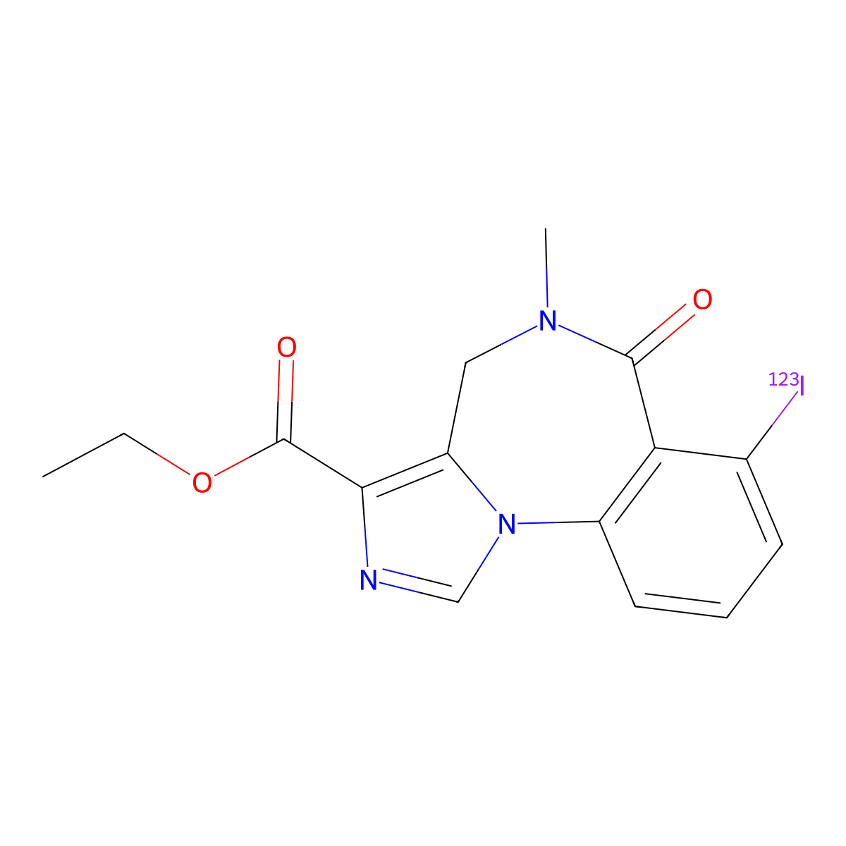 Iomazenil (123I) molecular structure, CAS 127396-36-5