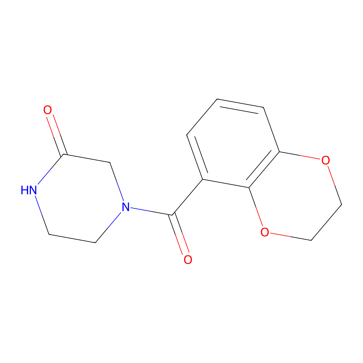 4-(2,3-Dihydro-1,4-benzodioxine-5-carbonyl)piperazin-2-one molecular structure, CAS 1273961-20-8