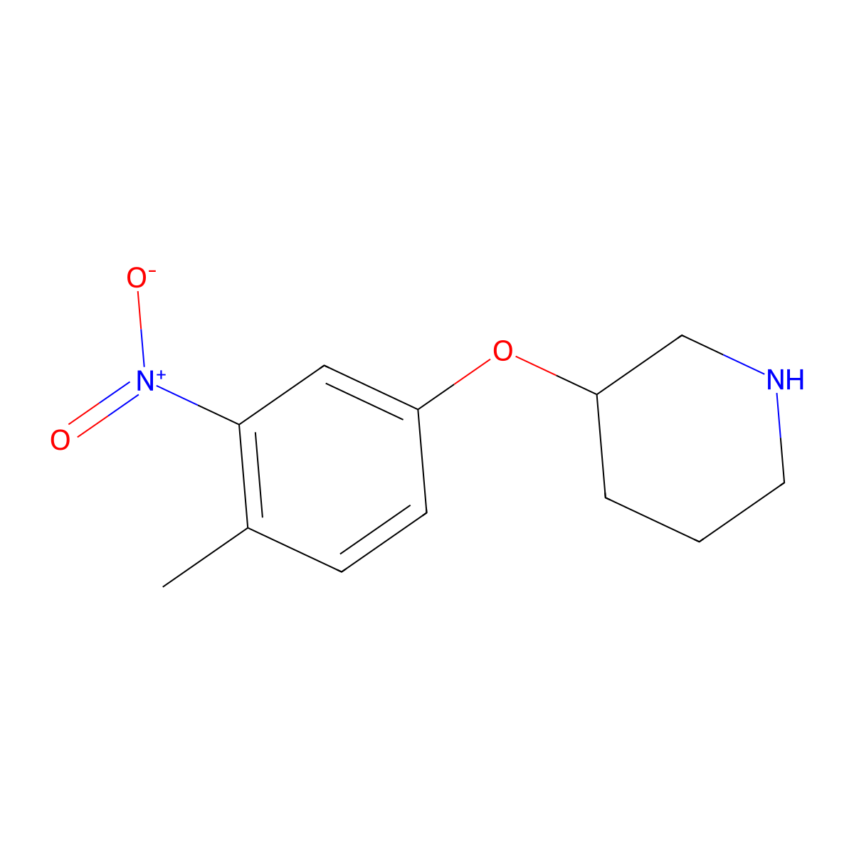3-(4-Methyl-3-nitrophenoxy)piperidine molecular structure, CAS 1273966-34-9