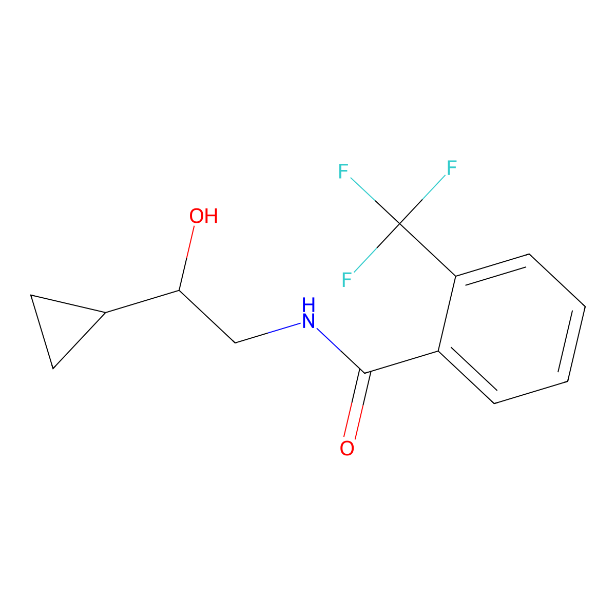 N-(2-cyclopropyl-2-hydroxyethyl)-2-(trifluoromethyl)benzamide molecular structure, CAS 1273988-45-6