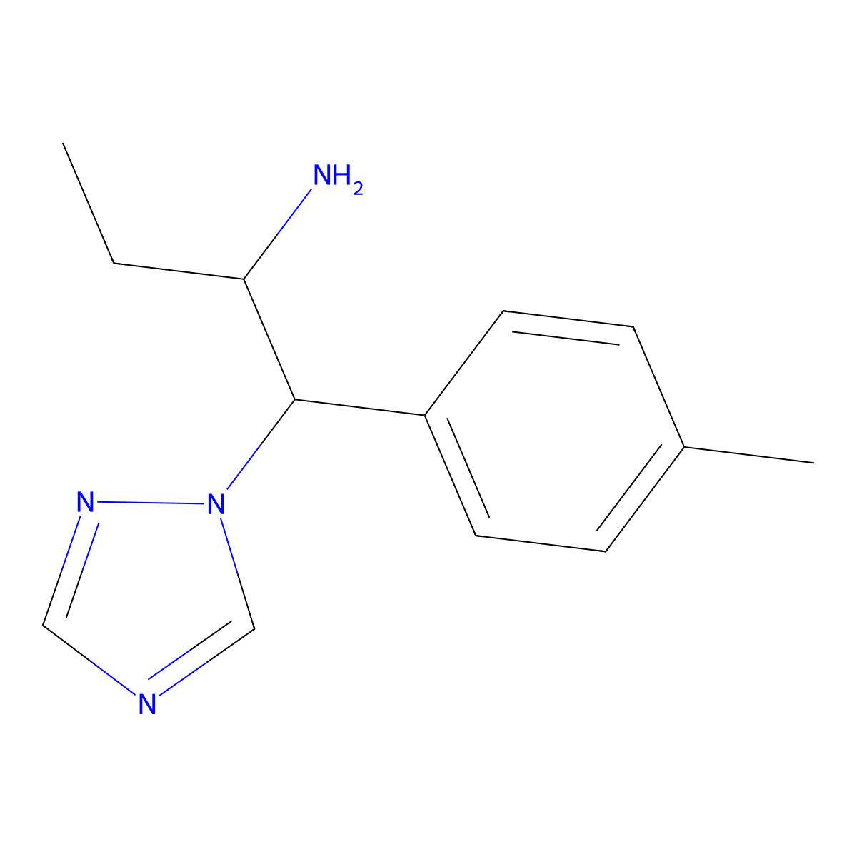 1-(4-methylphenyl)-1-(1H-1,2,4-triazol-1-yl)butan-2-amine molecular structure, CAS 1273996-18-1