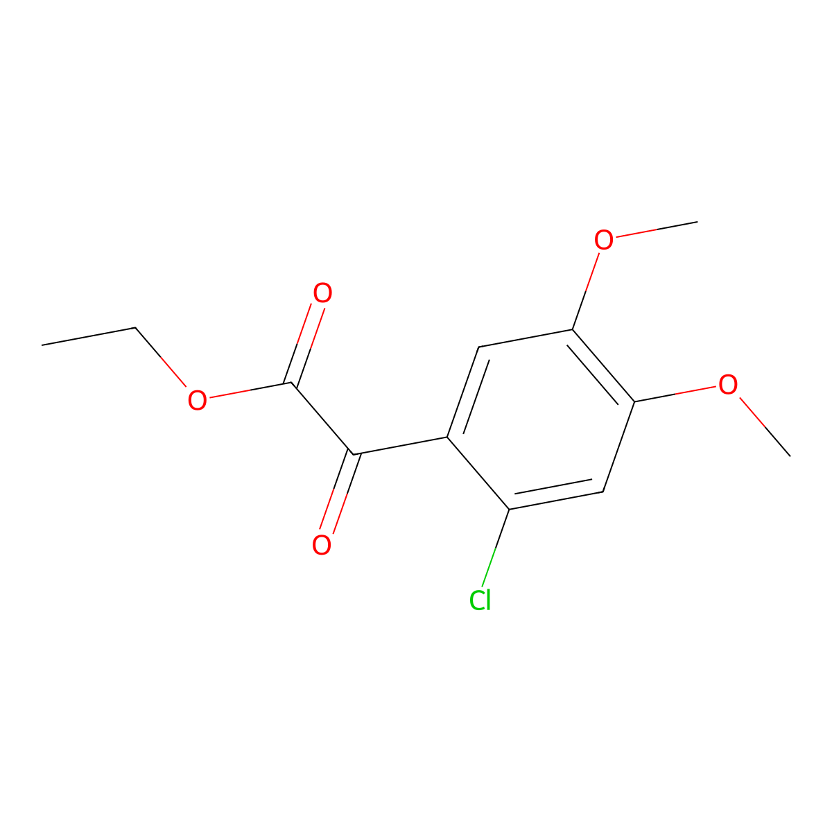 Ethyl 2-chloro-4,5-dimethoxy-alpha-oxobenZeneacetate molecular structure, CAS 1273996-74-9