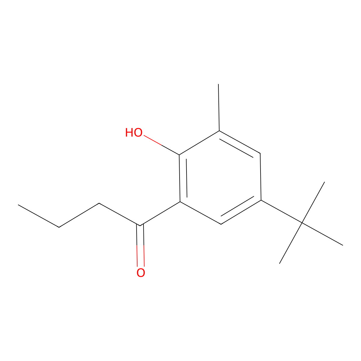 1-(5-Tert-butyl-2-hydroxy-3-methylphenyl)butan-1-one molecular structure, CAS 1274009-73-2