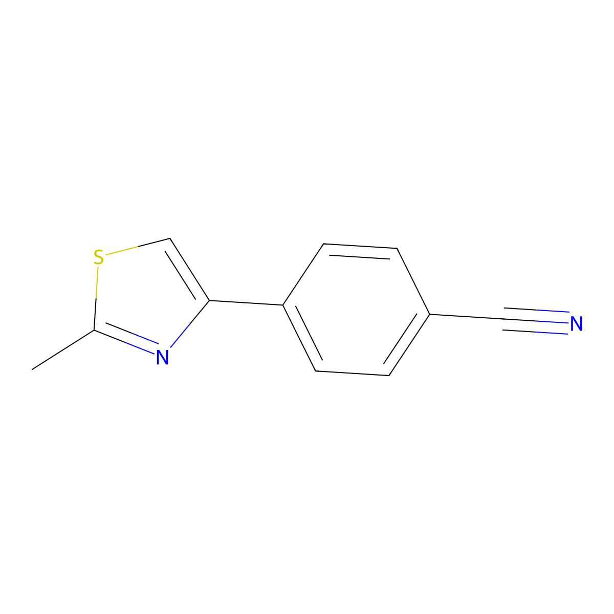 4-(2-Methyl-1,3-thiazol-4-yl)benzonitrile molecular structure, CAS 127406-79-5