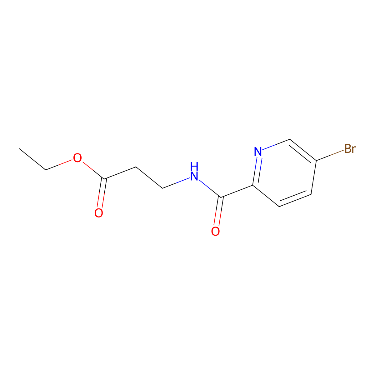 Ethyl 3-(5-bromopicolinamido)propanoate molecular structure, CAS 1274070-41-5
