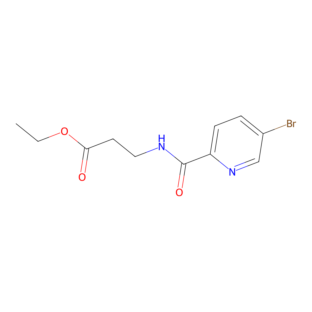 Ethyl 3-(5-bromopicolinamido)propanoate molecular structure, CAS 1274070-41-5