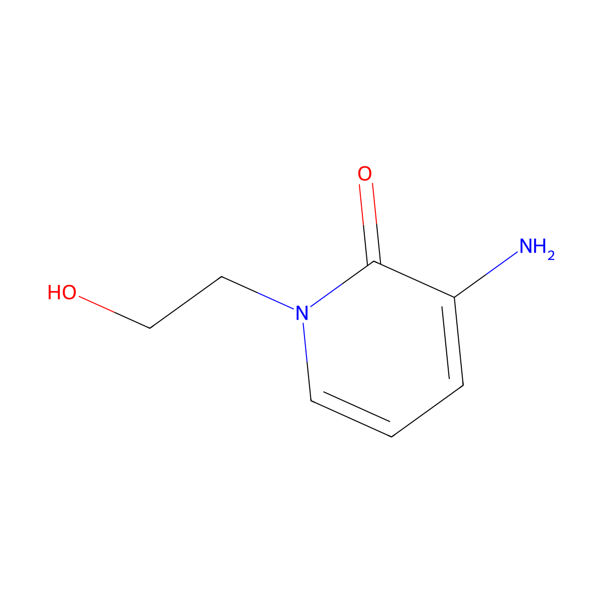 3-Amino-1-(2-hydroxyethyl)-1,2-dihydropyridin-2-one molecular structure, CAS 1274075-70-5