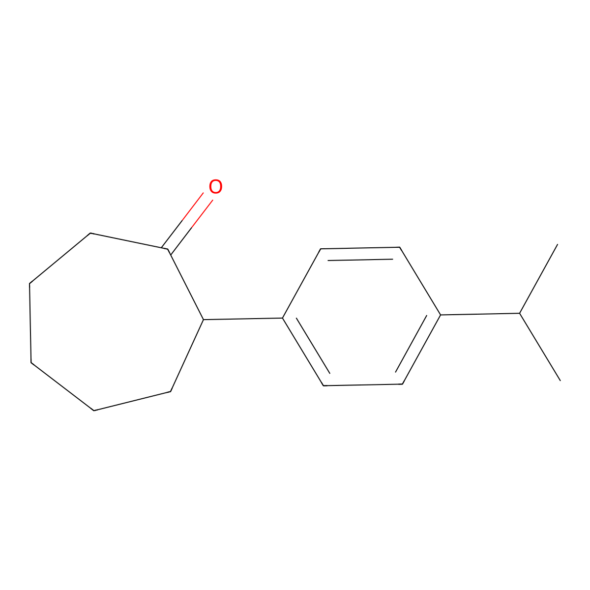 2-[4-(Propan-2-yl)phenyl]cycloheptan-1-one molecular structure, CAS 1274087-31-8