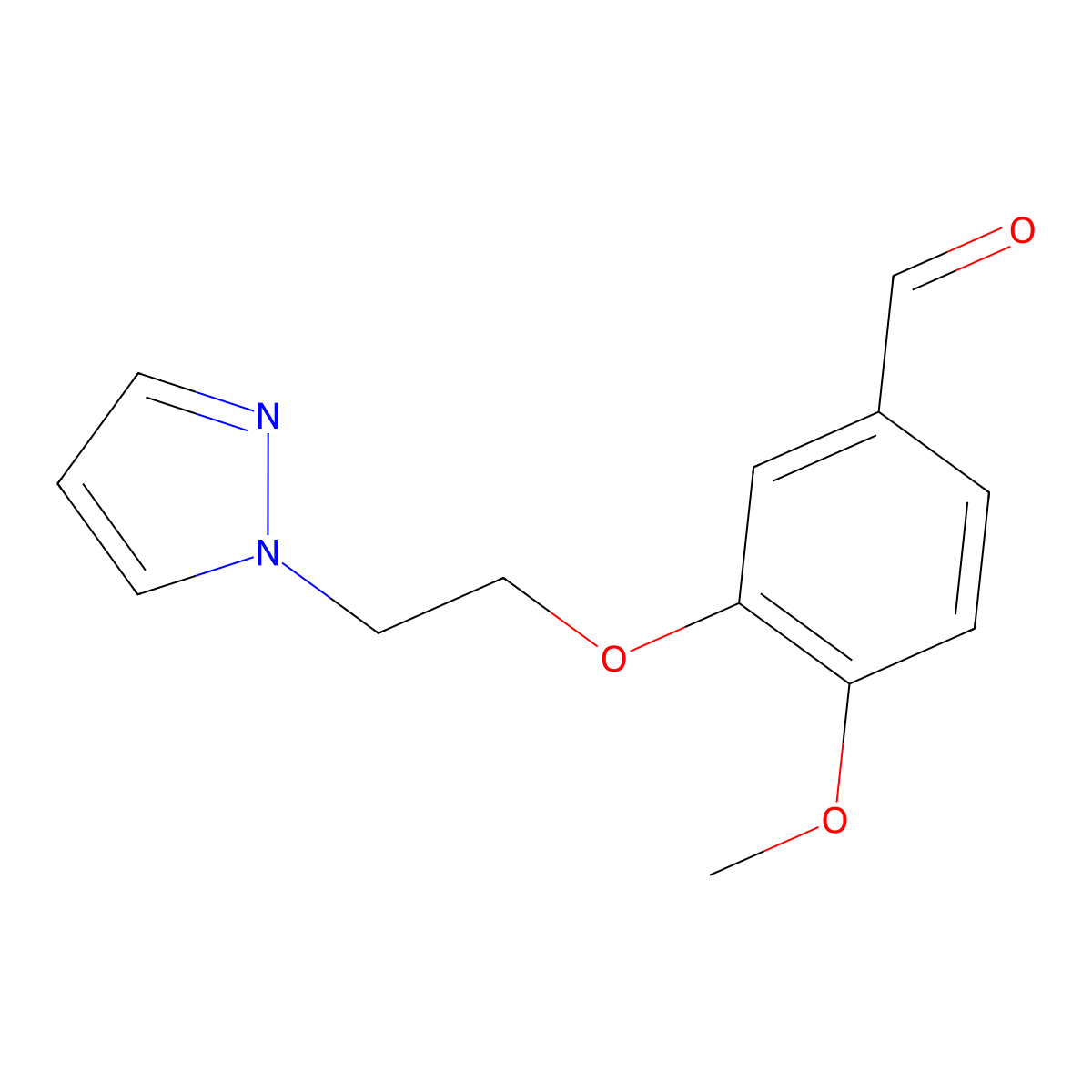 3-(2-(1H-pyrazol-1-yl)ethoxy)-4-methoxybenzaldehyde molecular structure, CAS 1274110-26-7