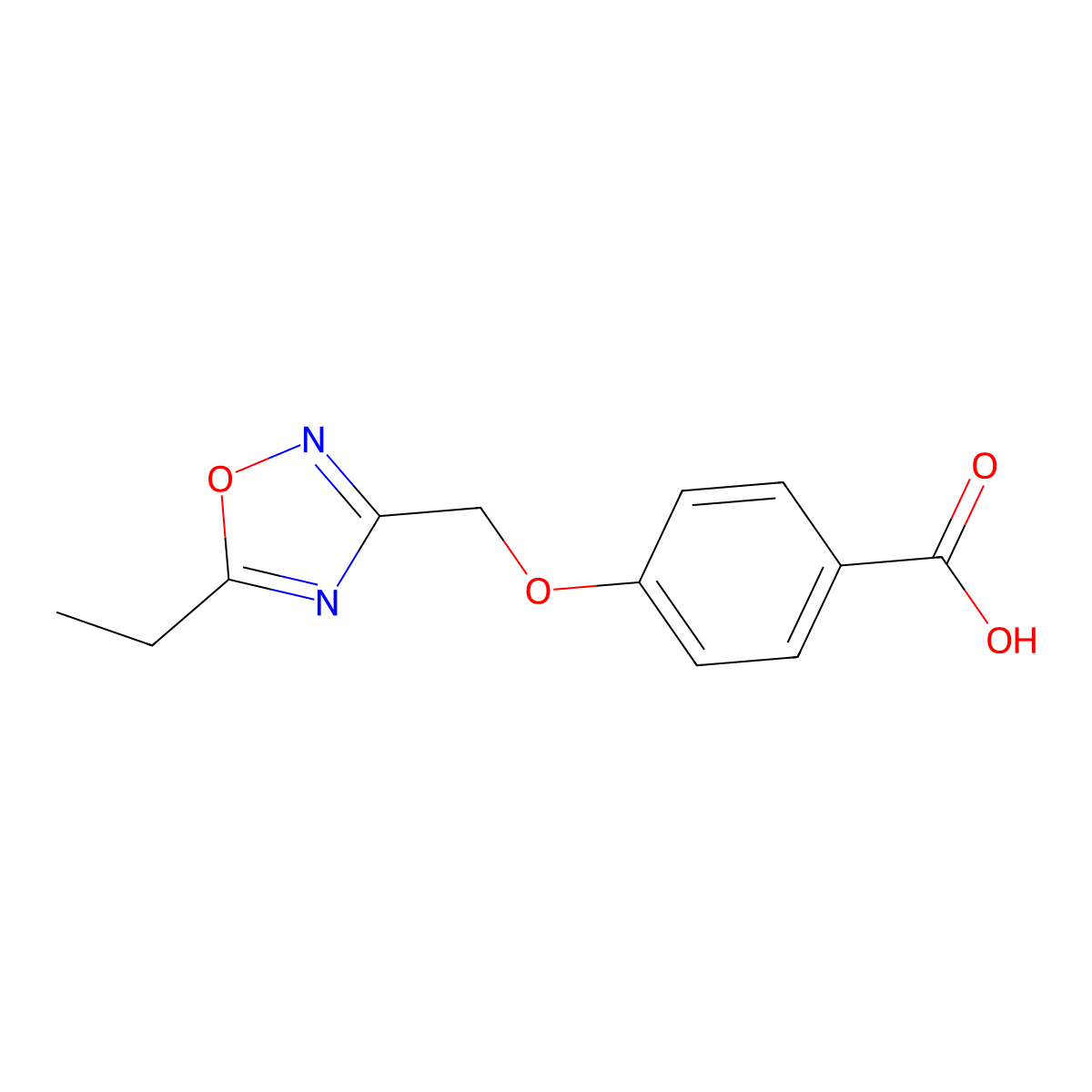 4-[(5-Ethyl-1,2,4-oxadiazol-3-yl)methoxy]benzoic acid molecular structure, CAS 1274122-56-3