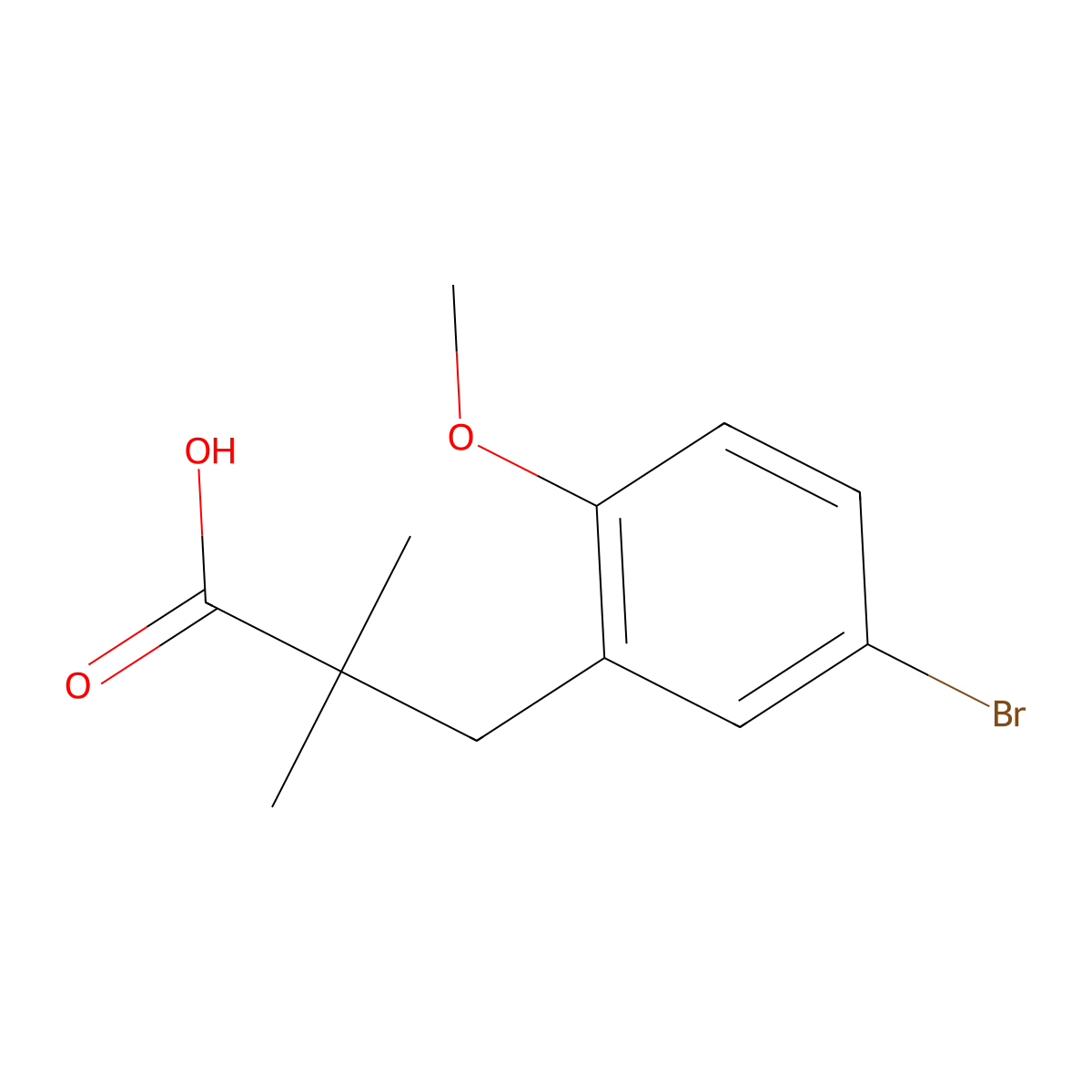 3-(5-Bromo-2-methoxyphenyl)-2,2-dimethylpropanoic acid molecular structure, CAS 1274124-39-8