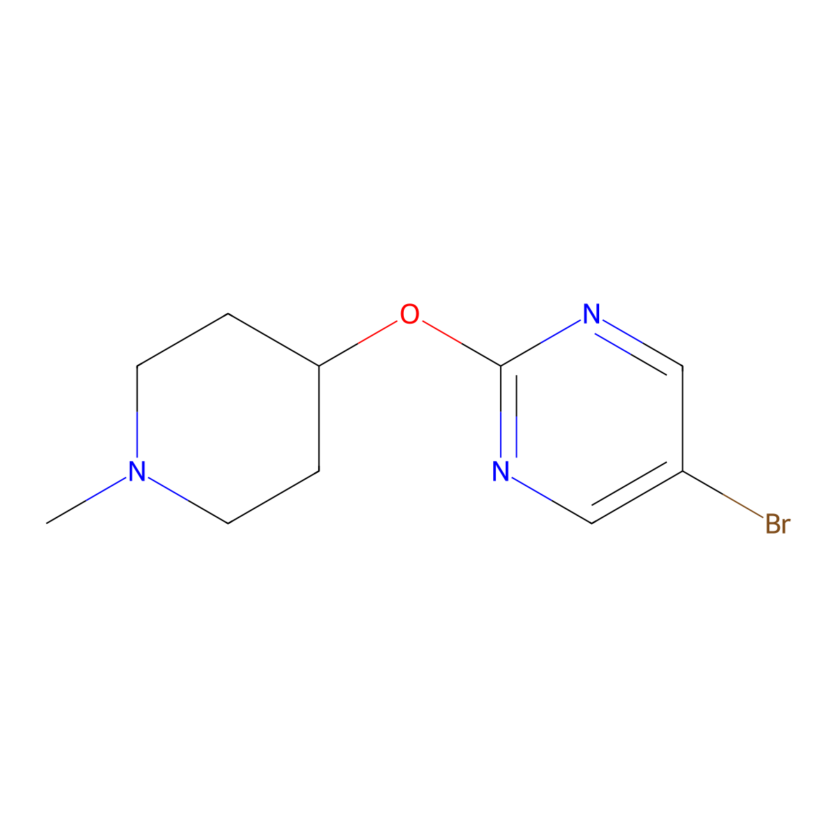 5-Bromo-2-[(1-methylpiperidin-4-YL)oxy]pyrimidine molecular structure, CAS 1274134-13-2