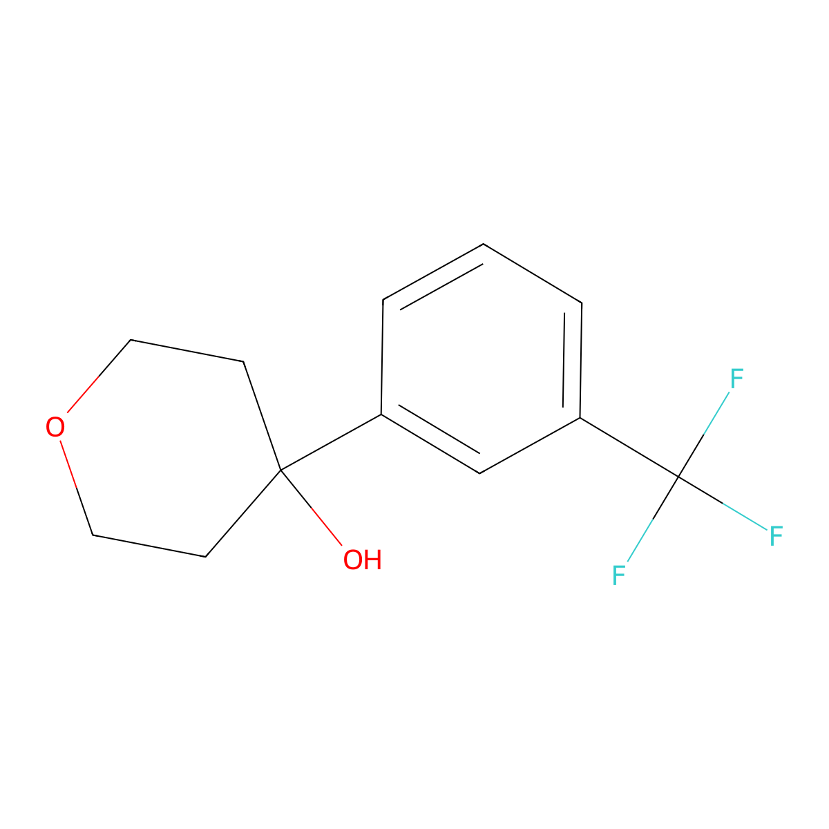4-(3-(trifluoromethyl)phenyl)tetrahydro-2H-pyran-4-ol molecular structure, CAS 1274137-35-7
