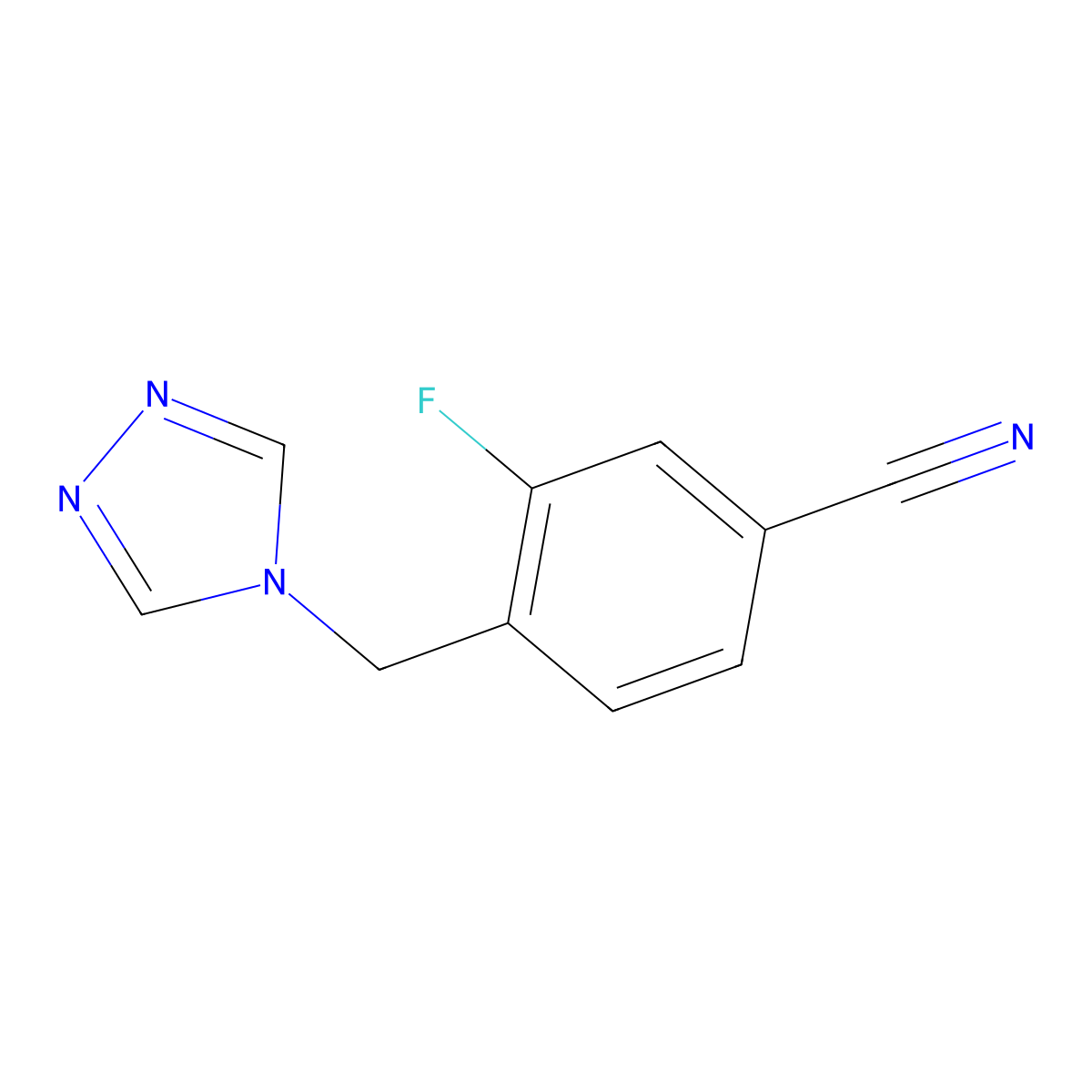 3-fluoro-4-(4H-1,2,4-triazol-4-ylmethyl)benzonitrile molecular structure, CAS 1274139-48-8