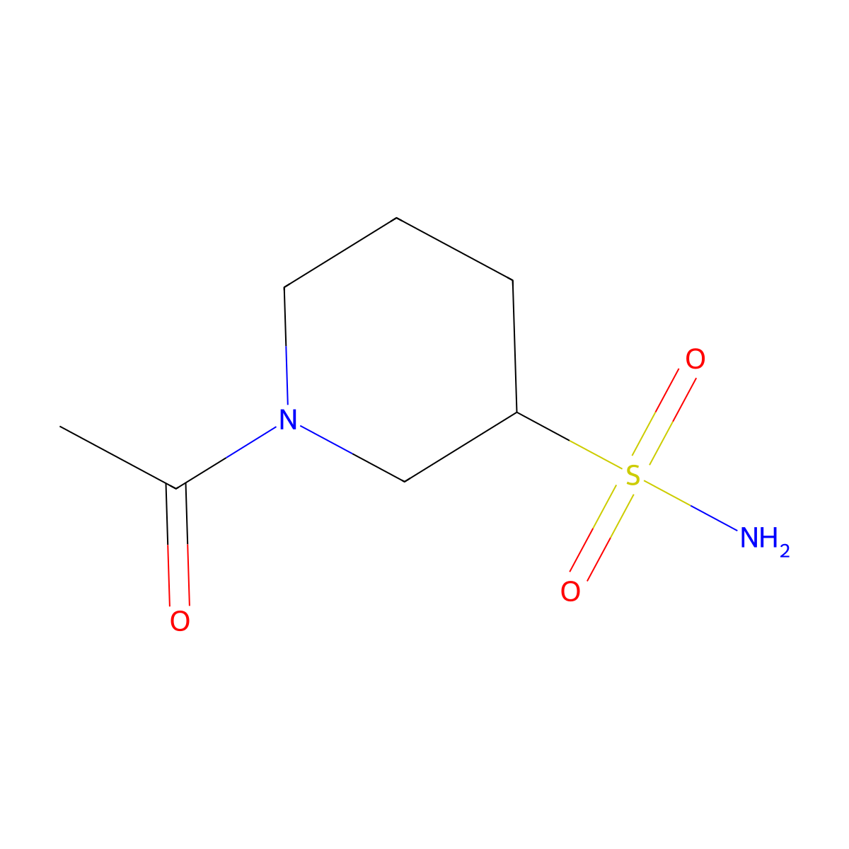 1-Acetylpiperidine-3-sulfonamide molecular structure, CAS 1274147-36-2