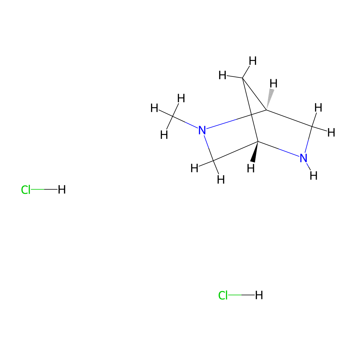 (1S,4S)-2-Methyl-2,5-diaza-bicyclo[2.2.1]heptane dihydrochloride molecular structure, CAS 127420-27-3