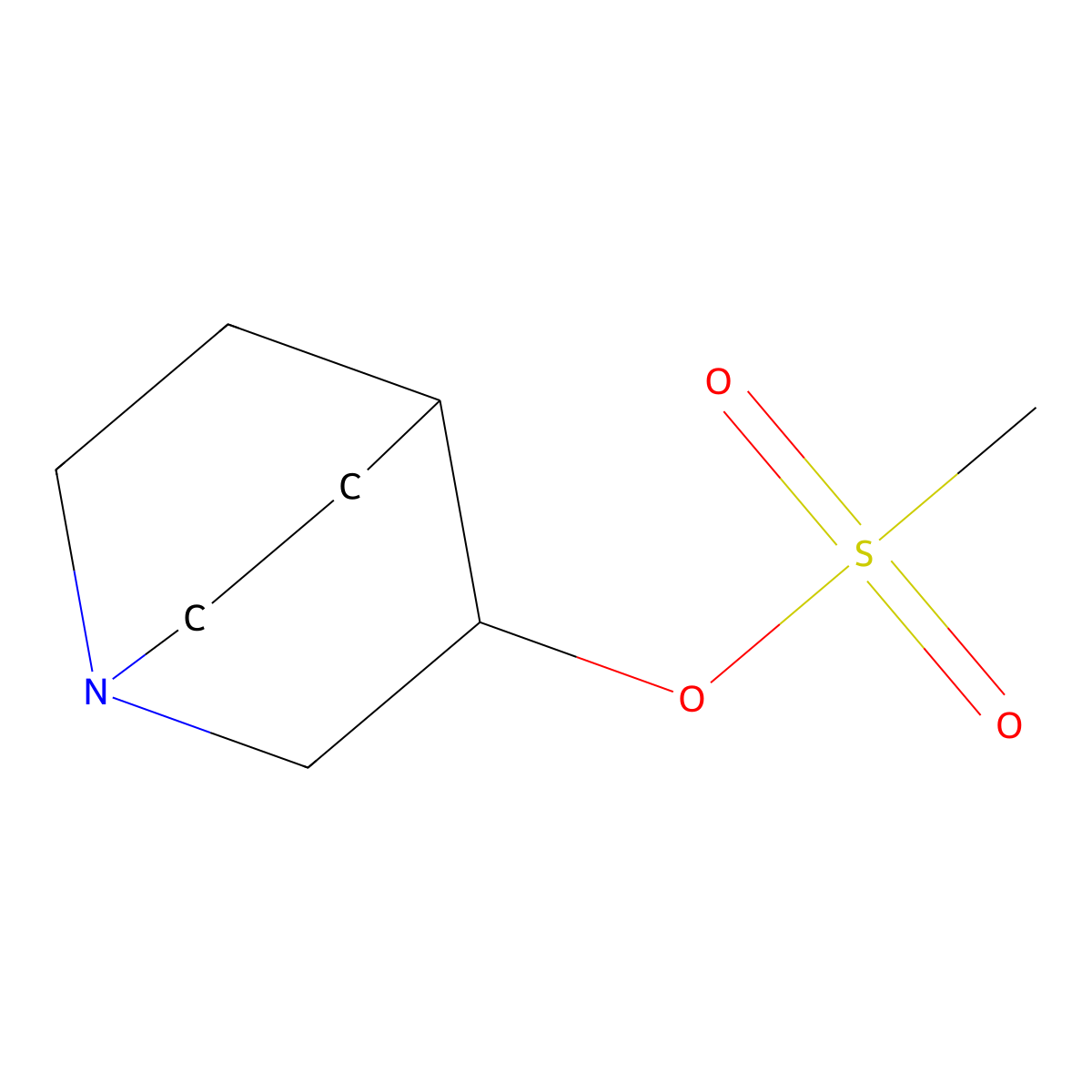 1-Azabicyclo[2.2.2]oct-3-yl methanesulfonate molecular structure, CAS 127424-06-0