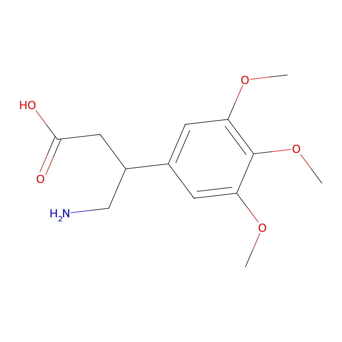 4-Amino-3-(3,4,5-trimethoxy-phenyl)-butyric acid molecular structure, CAS 127424-86-6