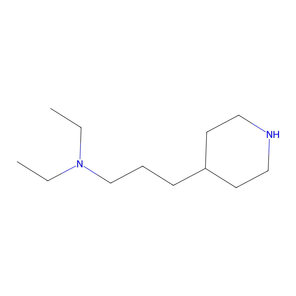 Diethyl[3-(piperidin-4-yl)propyl]amine molecular structure, CAS 127425-06-3
