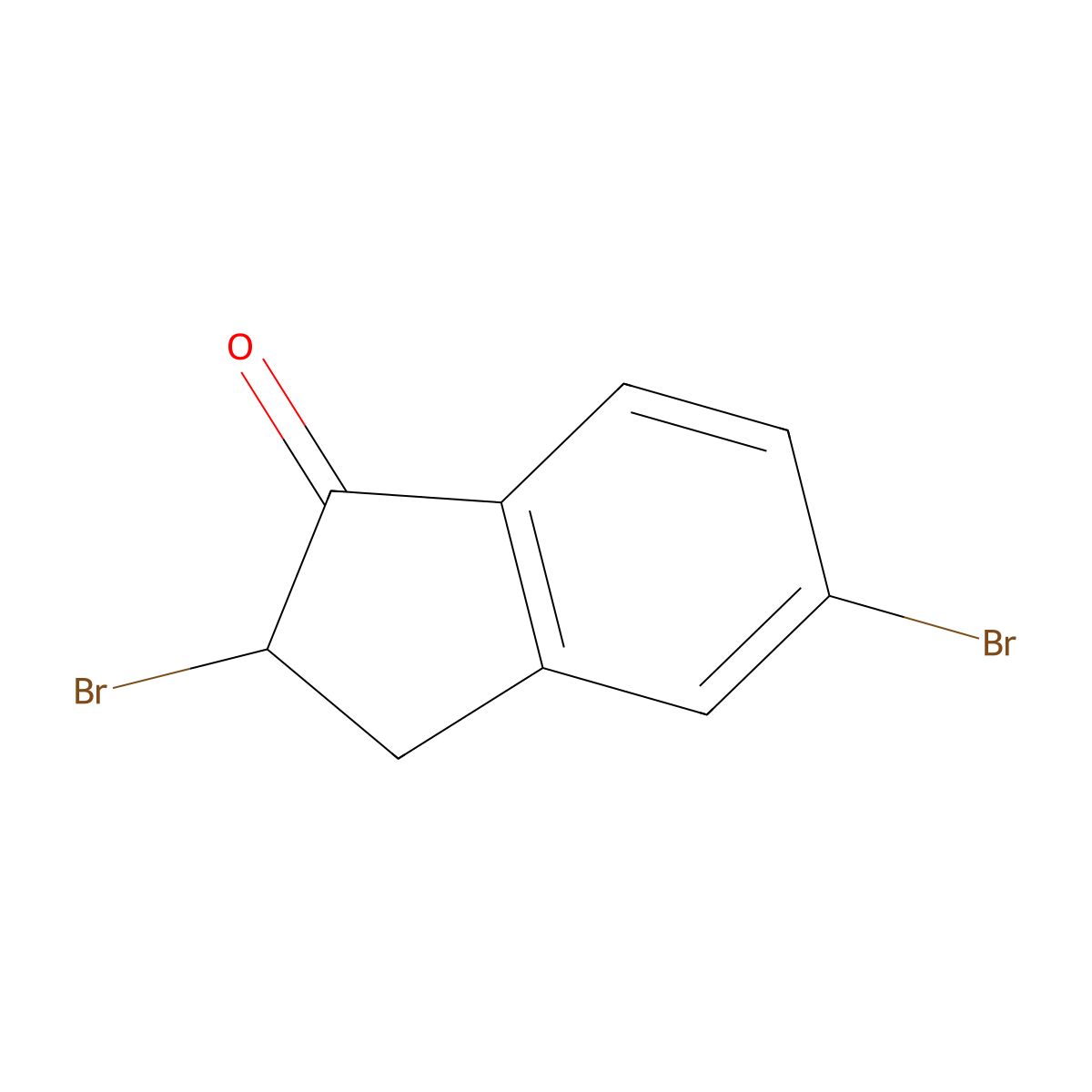 2,5-Dibromo-2,3-dihydro-1H-inden-1-one molecular structure, CAS 127425-72-3