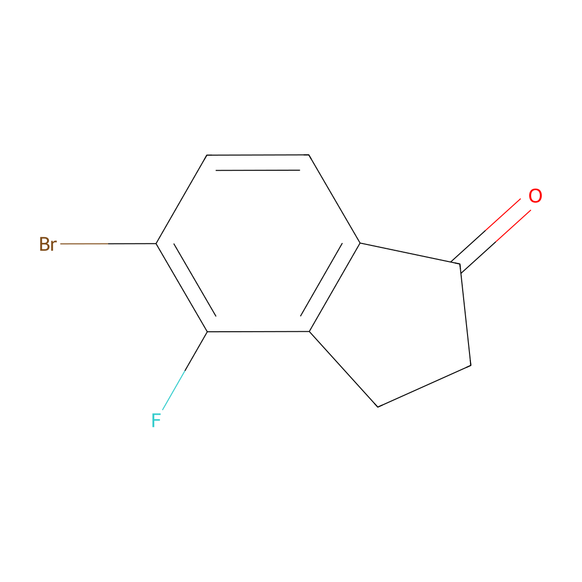5-Bromo-4-fluoro-2,3-dihydro-1H-inden-1-one molecular structure, CAS 127425-74-5