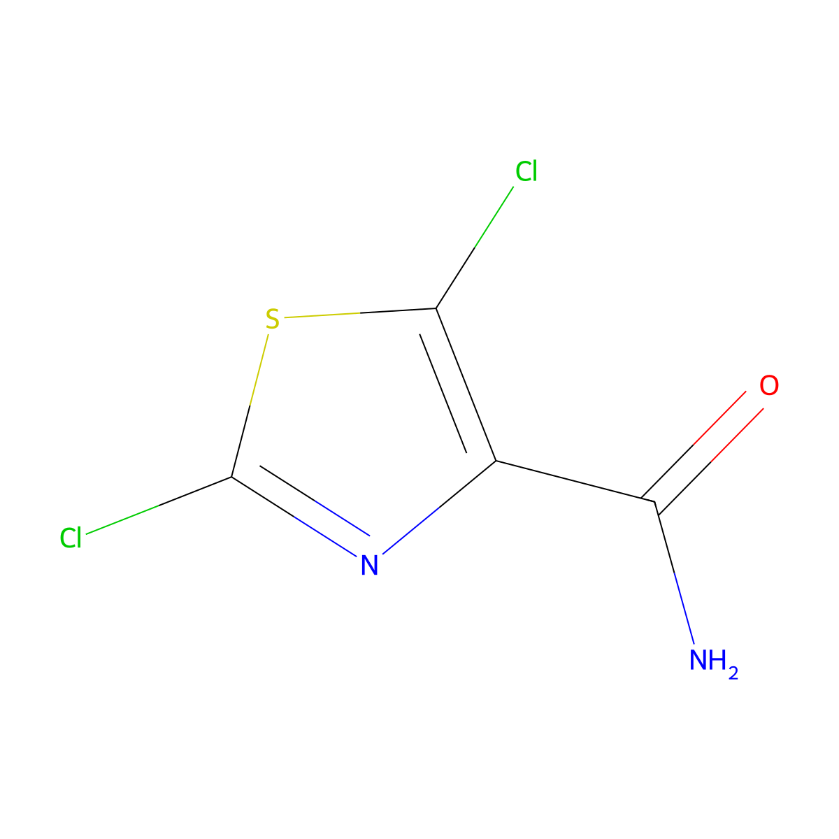 2,5-Dichlorothiazole-4-carboxamide molecular structure, CAS 127426-27-1
