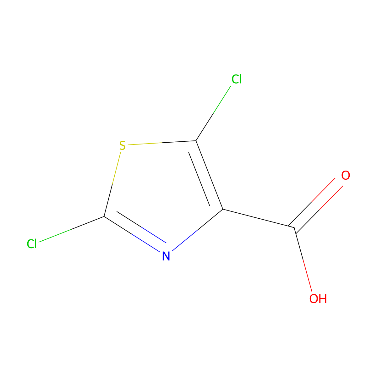 Dichloro-1,3-thiazole-4-carboxylic acid molecular structure, CAS 127426-30-6