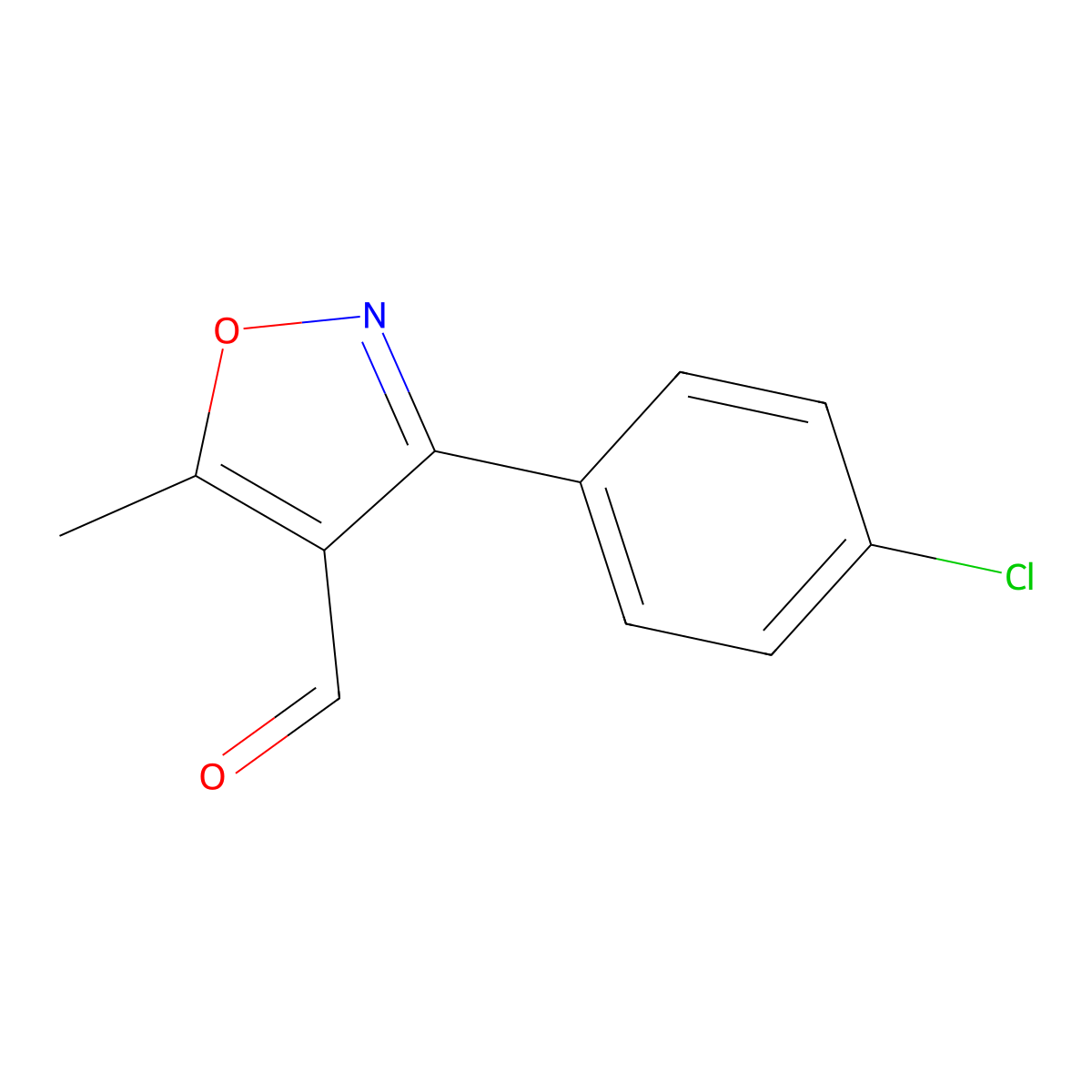 3-(4-Chlorophenyl)-5-methyl-1,2-oxazole-4-carbaldehyde molecular structure, CAS 127426-59-9