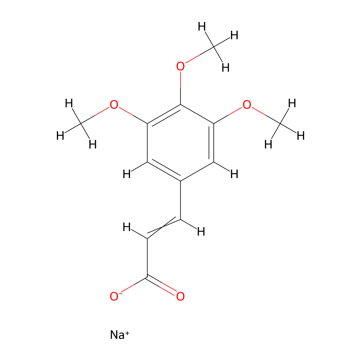 Sodium 3-(3,4,5-trimethoxyphenyl)prop-2-enoate molecular structure, CAS 127427-04-7