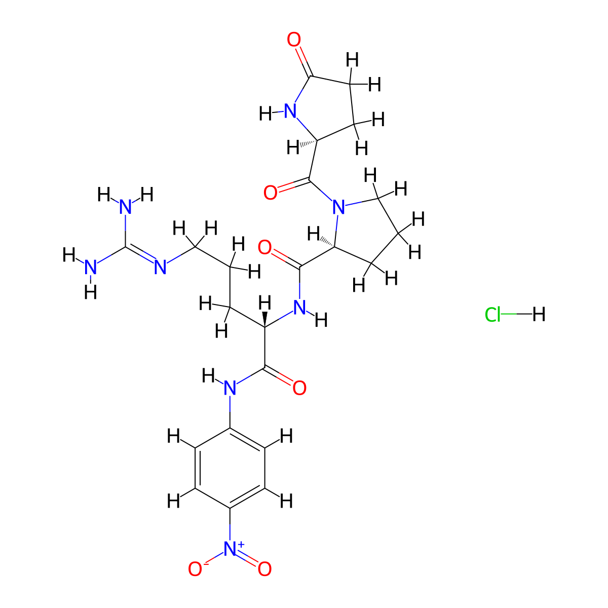 Pyr-Pro-Arg-pNA hydrochloride molecular structure, CAS 127428-47-1
