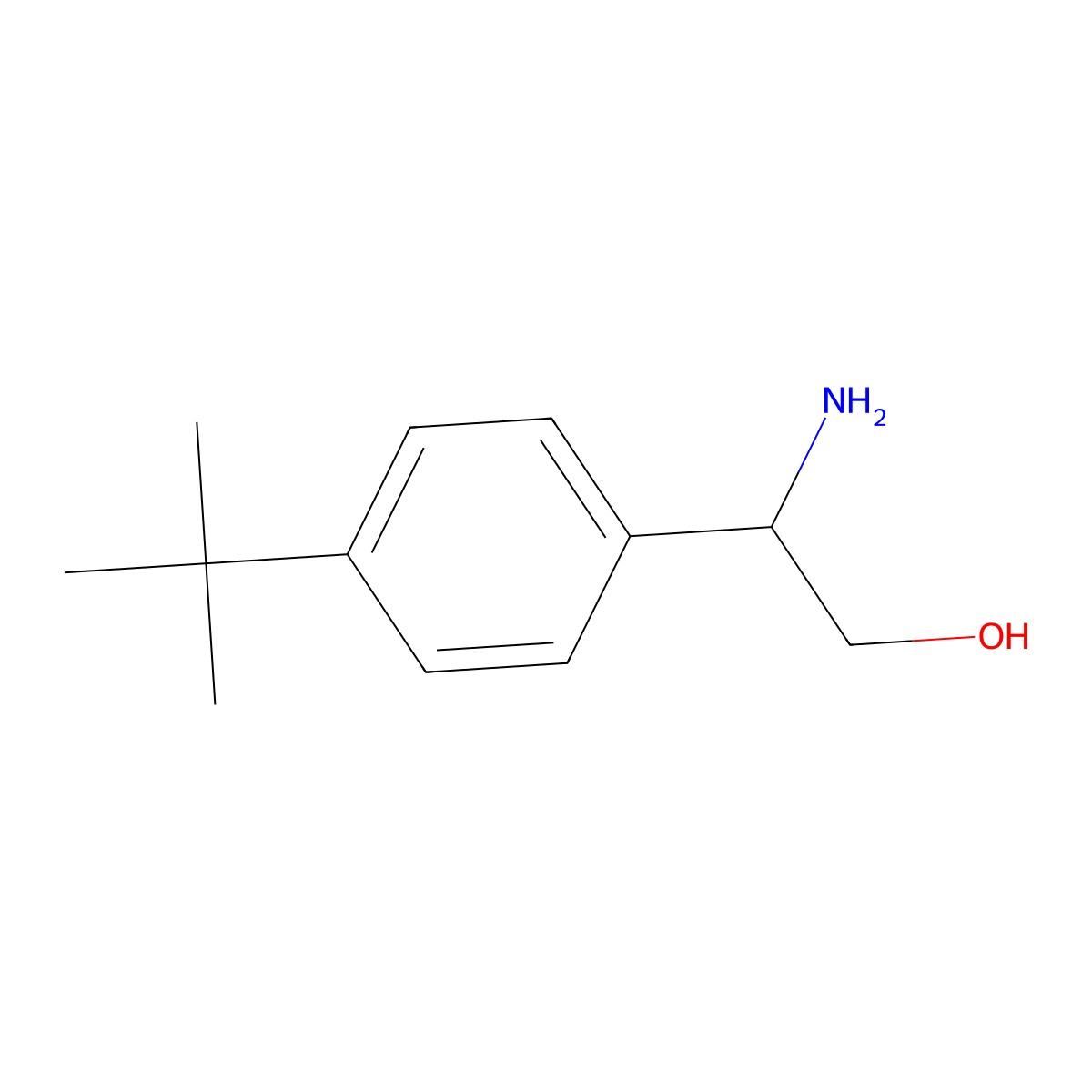 2-Amino-2-(4-tert-butylphenyl)ethan-1-ol molecular structure, CAS 127428-64-2