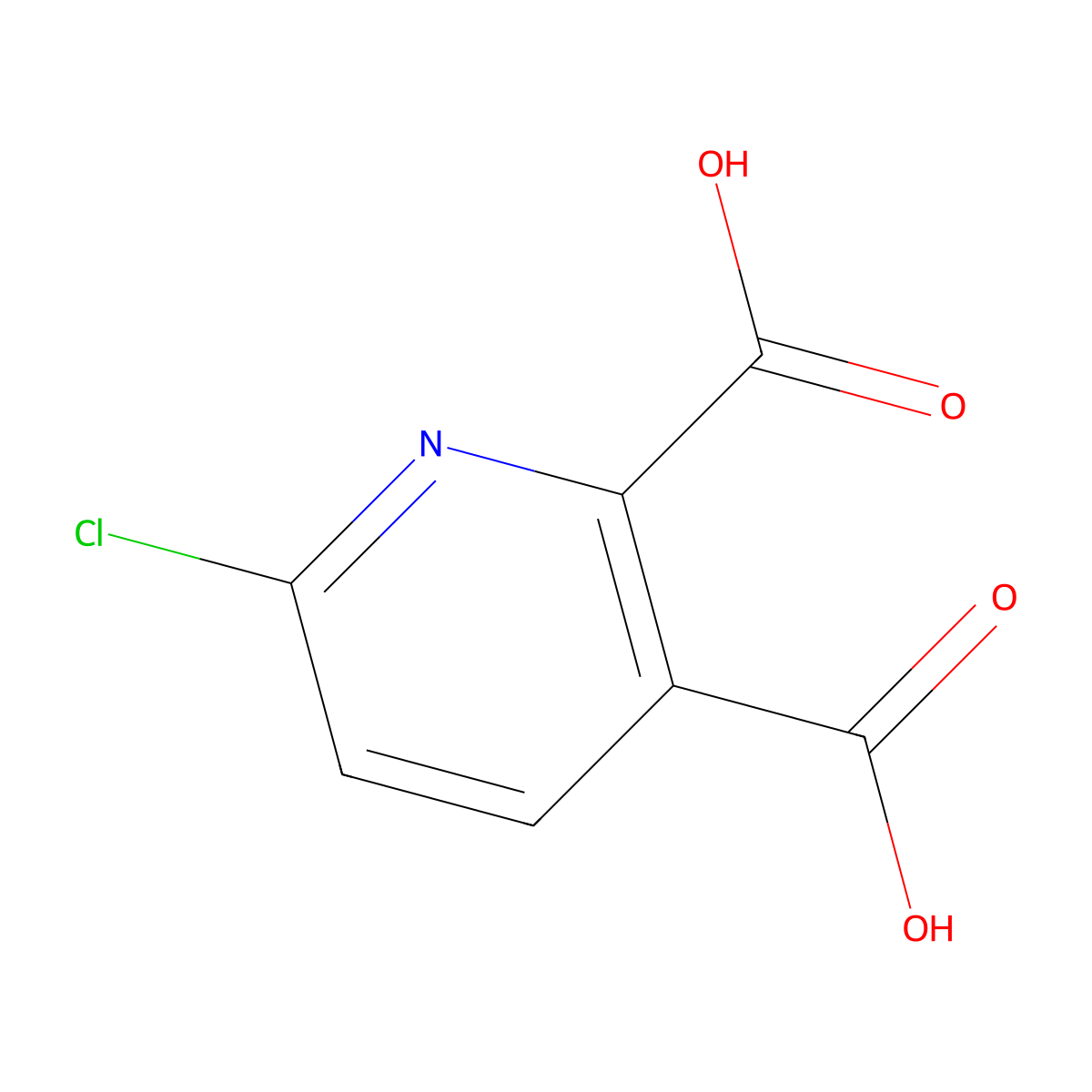 6-Chloro-2,3-pyridinedicarboxylic acid molecular structure, CAS 127437-44-9