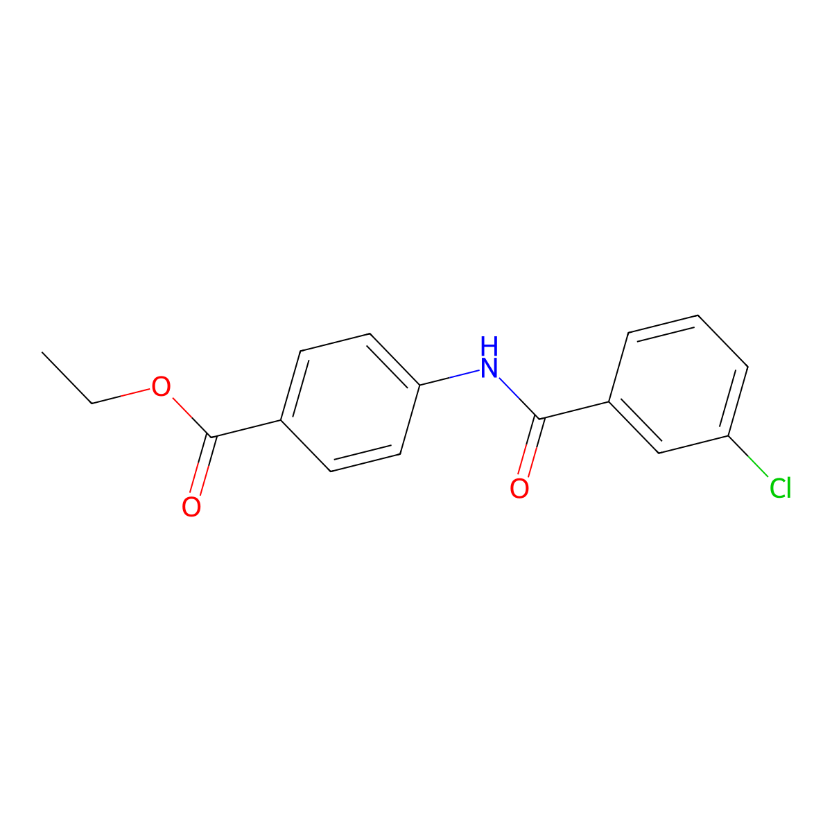 Ethyl 4-(3-chlorobenzamido)benzoate molecular structure, CAS 127442-09-5