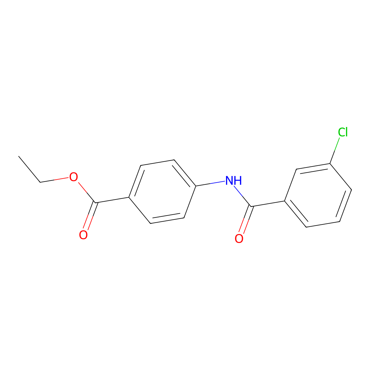 Ethyl 4-(3-chlorobenzamido)benzoate molecular structure, CAS 127442-09-5