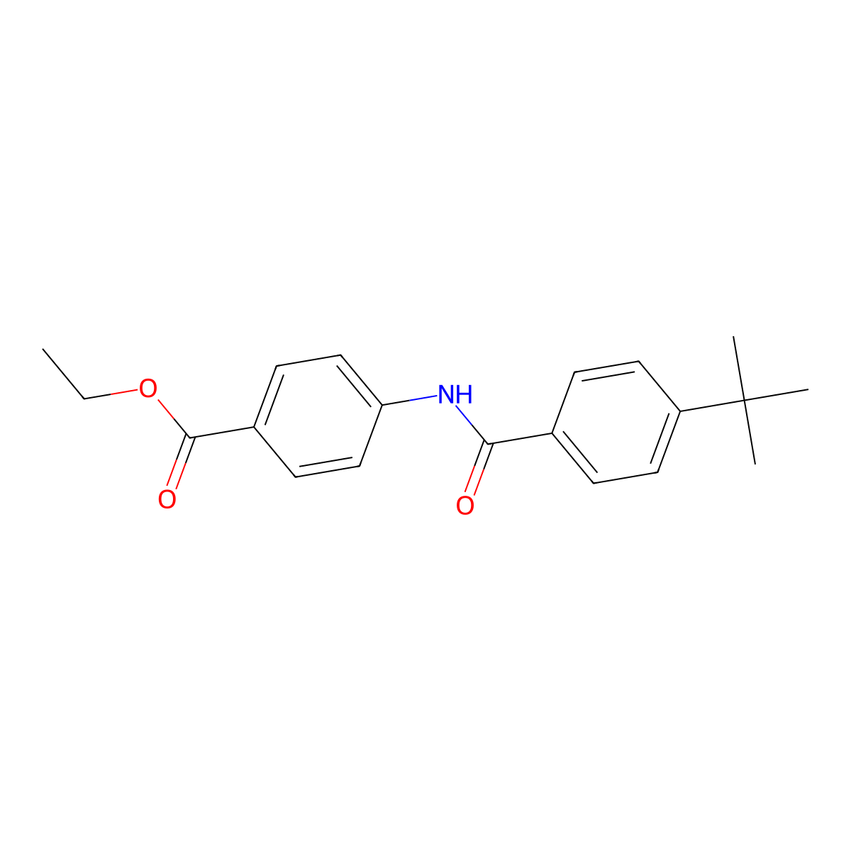 Ethyl 4-((4-tert-butylbenzoyl)amino)benzoate molecular structure, CAS 127442-14-2