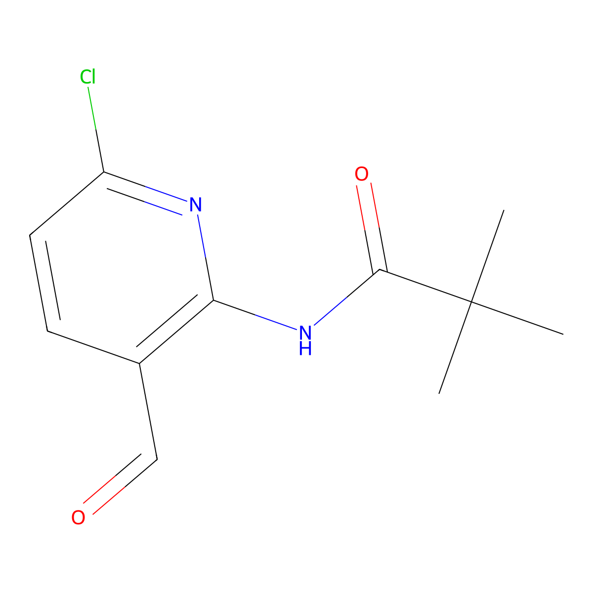 N-(6-chloro-3-formylpyridin-2-yl)-2,2-dimethylpropanamide molecular structure, CAS 127446-34-8