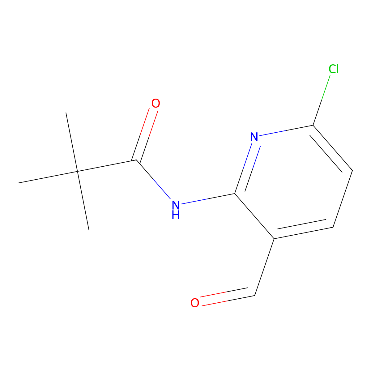 N-(6-chloro-3-formylpyridin-2-yl)-2,2-dimethylpropanamide molecular structure, CAS 127446-34-8