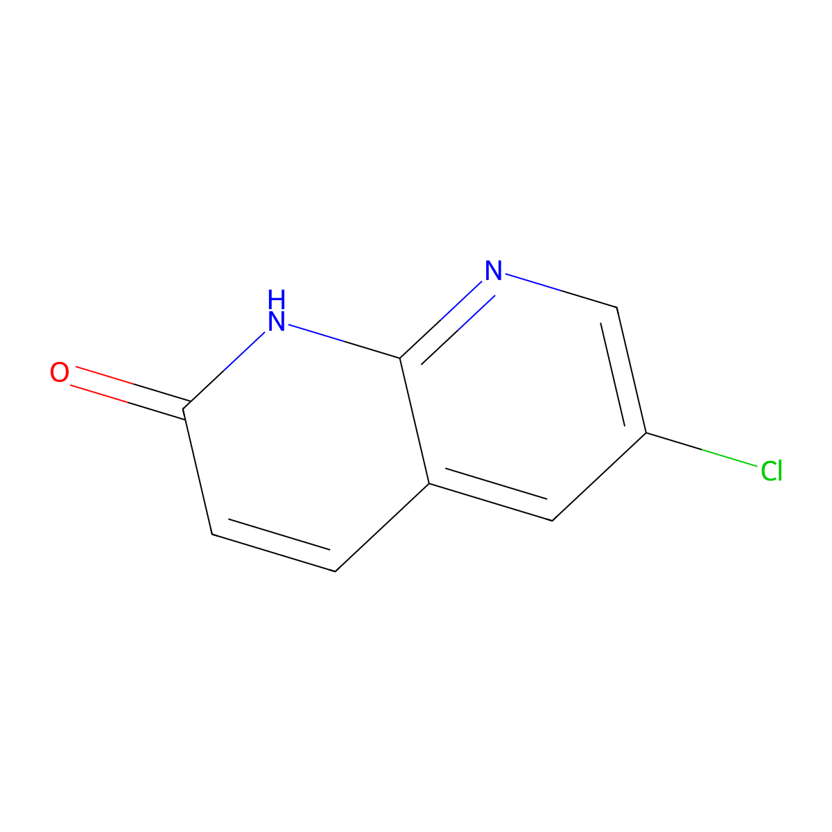 6-Chloro-1,8-naphthyridin-2(1H)-one molecular structure, CAS 127446-42-8