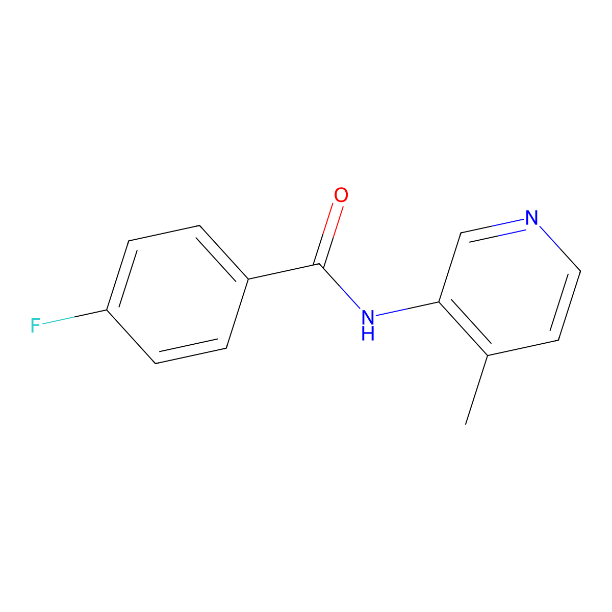 4-fluoro-N-(4-methylpyridin-3-yl)benzamide molecular structure, CAS 1274464-81-1