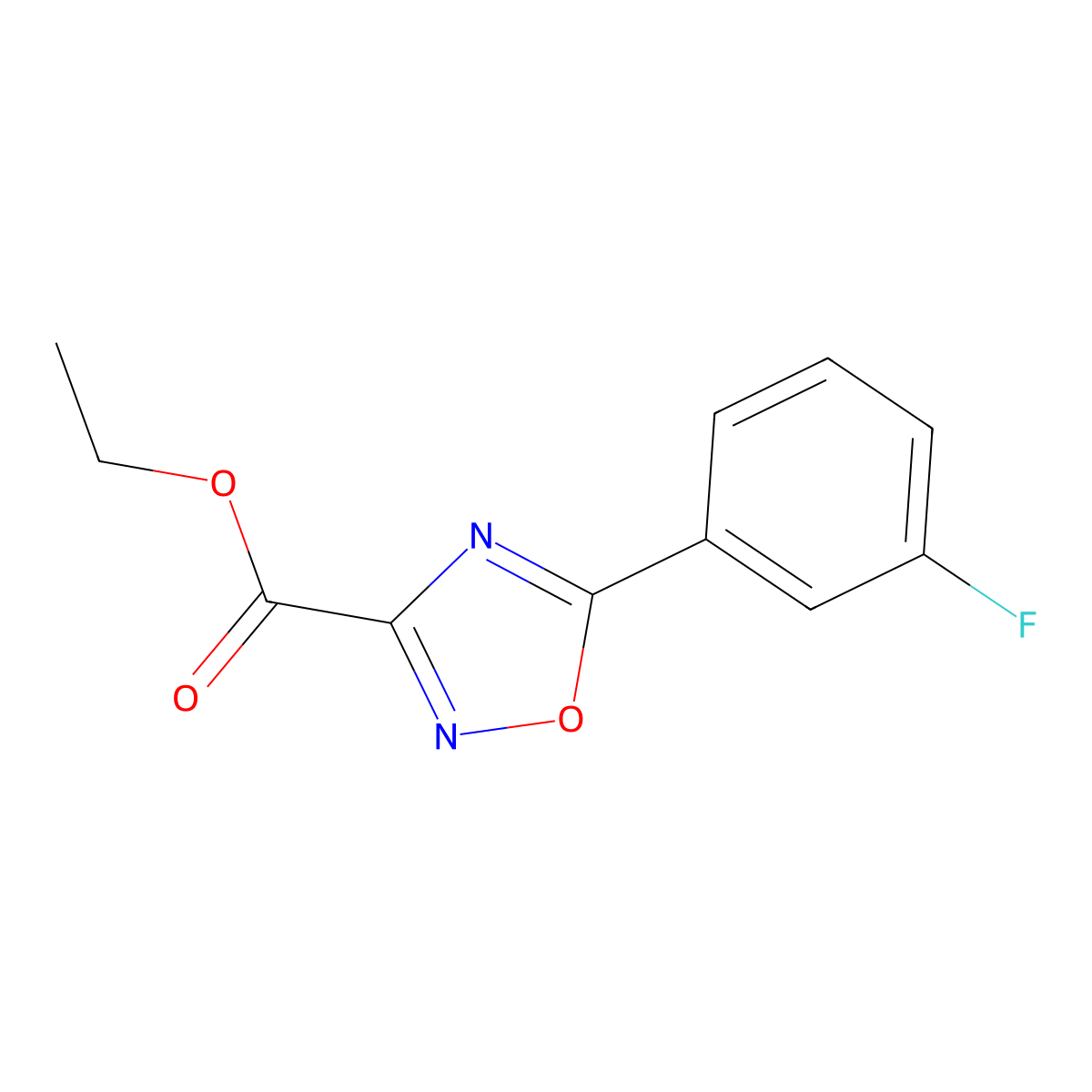 Ethyl 5-(3-fluorophenyl)-1,2,4-oxadiazole-3-carboxylate molecular structure, CAS 1274477-51-8