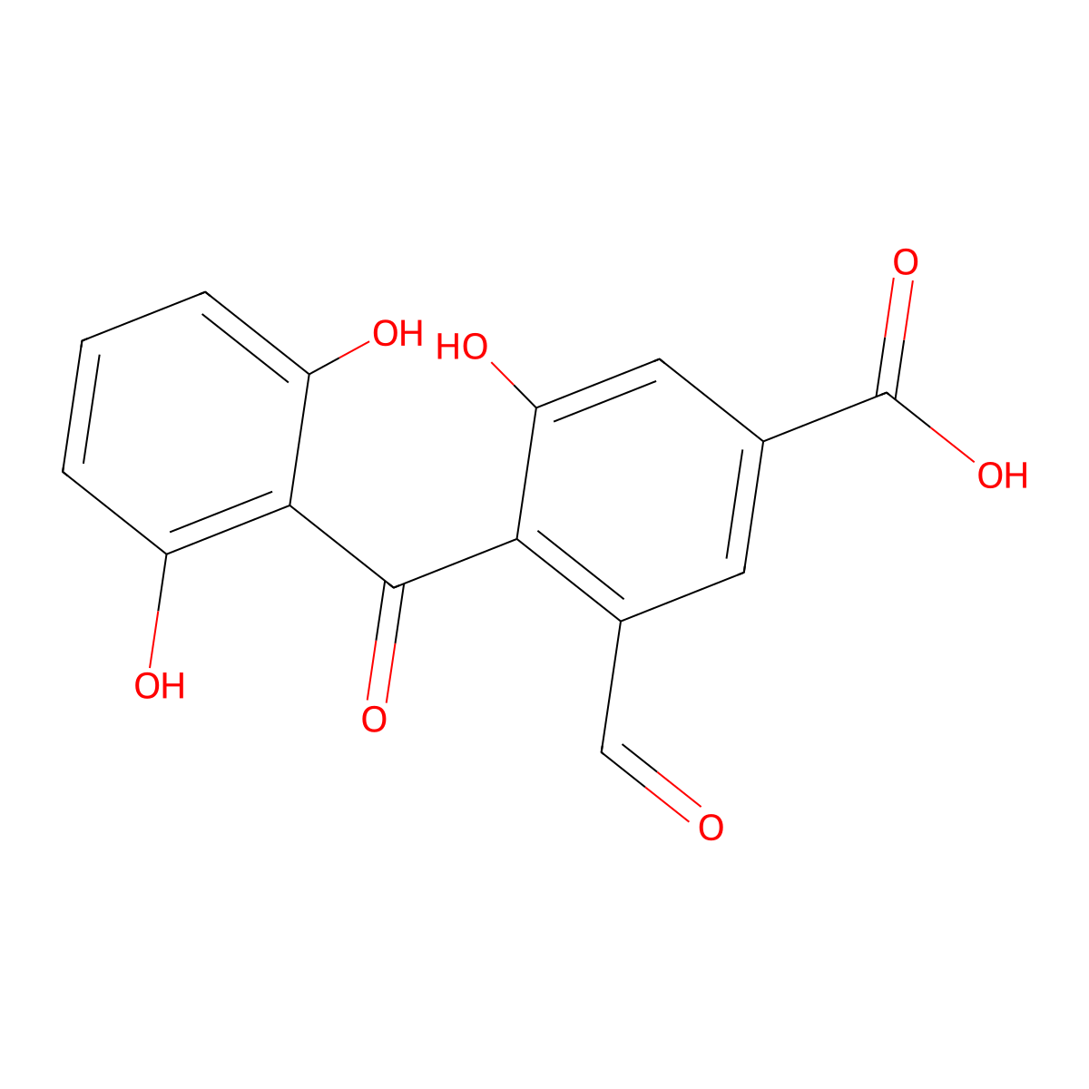 4-(2,6-Dihydroxybenzoyl)-3-Formyl-5-Hydroxybenzoic Acid molecular structure, CAS 127448-92-4