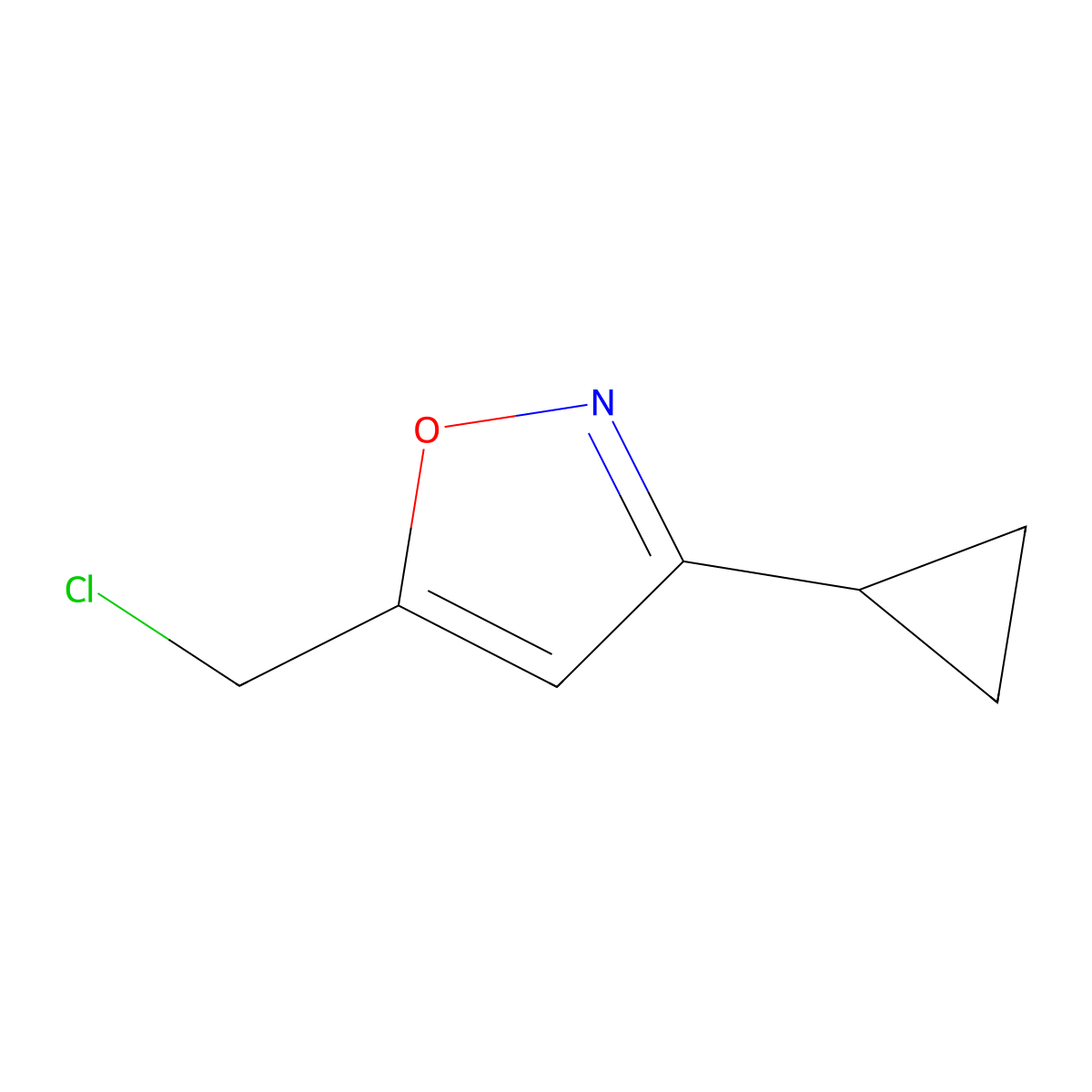 5-(Chloromethyl)-3-cyclopropyl-1,2-oxazole molecular structure, CAS 127450-87-7