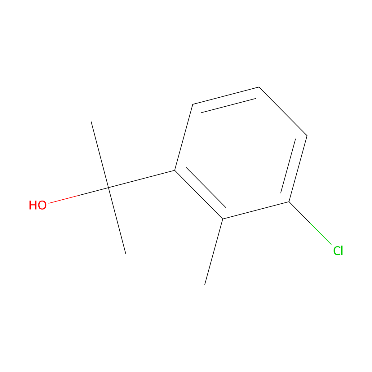2-(3-Chloro-2-methylphenyl)-2-propanol molecular structure, CAS 127450-89-9
