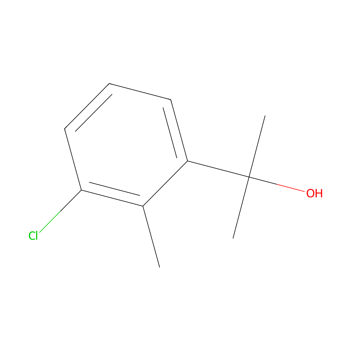 2-(3-Chloro-2-methylphenyl)-2-propanol molecular structure, CAS 127450-89-9