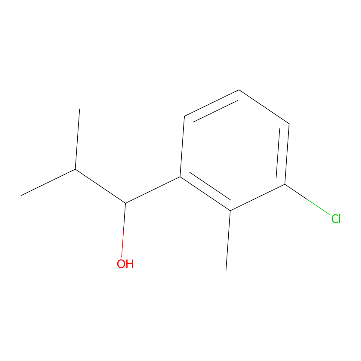 3-Chloro-2-methyl-alpha-(1-methylethyl)benzenemethanol molecular structure, CAS 127450-91-3