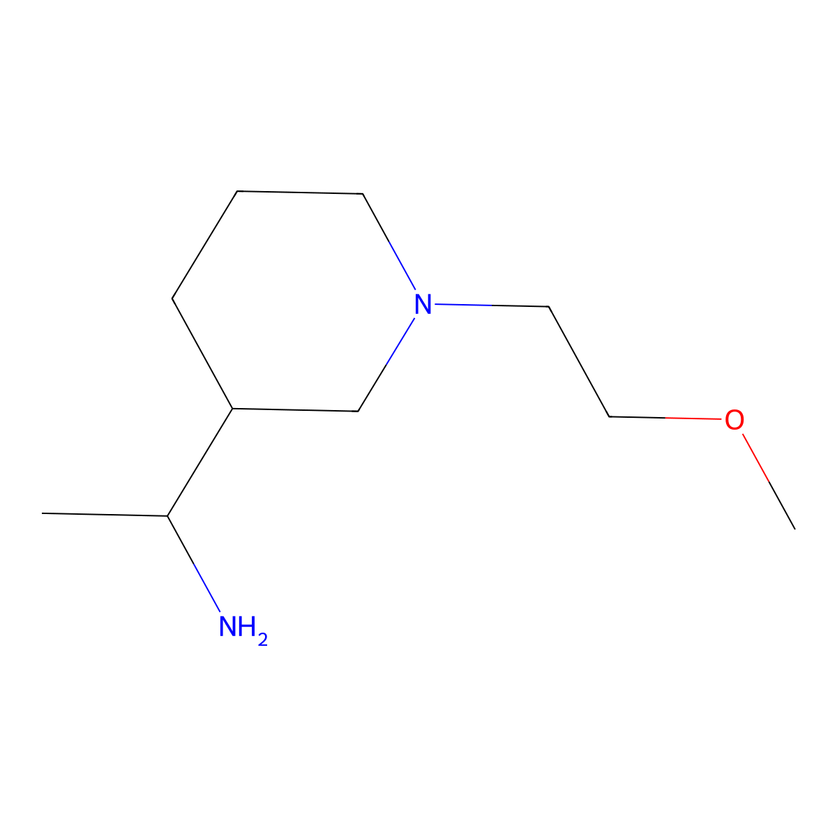 1-[1-(2-Methoxyethyl)piperidin-3-yl]ethan-1-amine molecular structure, CAS 1274507-09-3