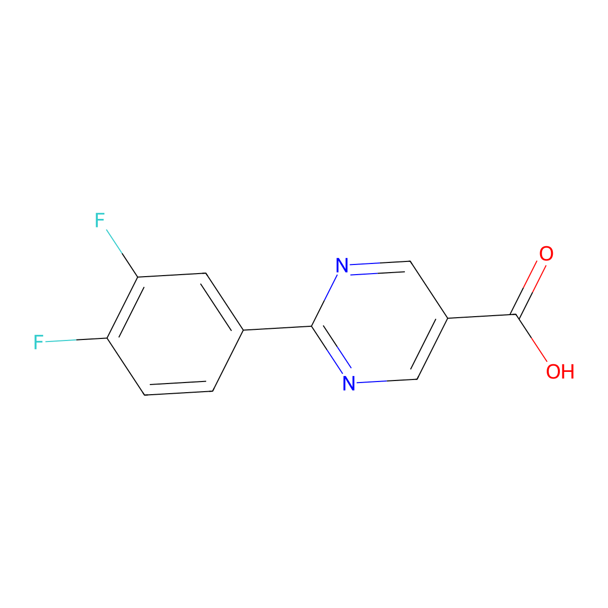 2-(3,4-Difluorophenyl)pyrimidine-5-carboxylic acid molecular structure, CAS 1274527-32-0