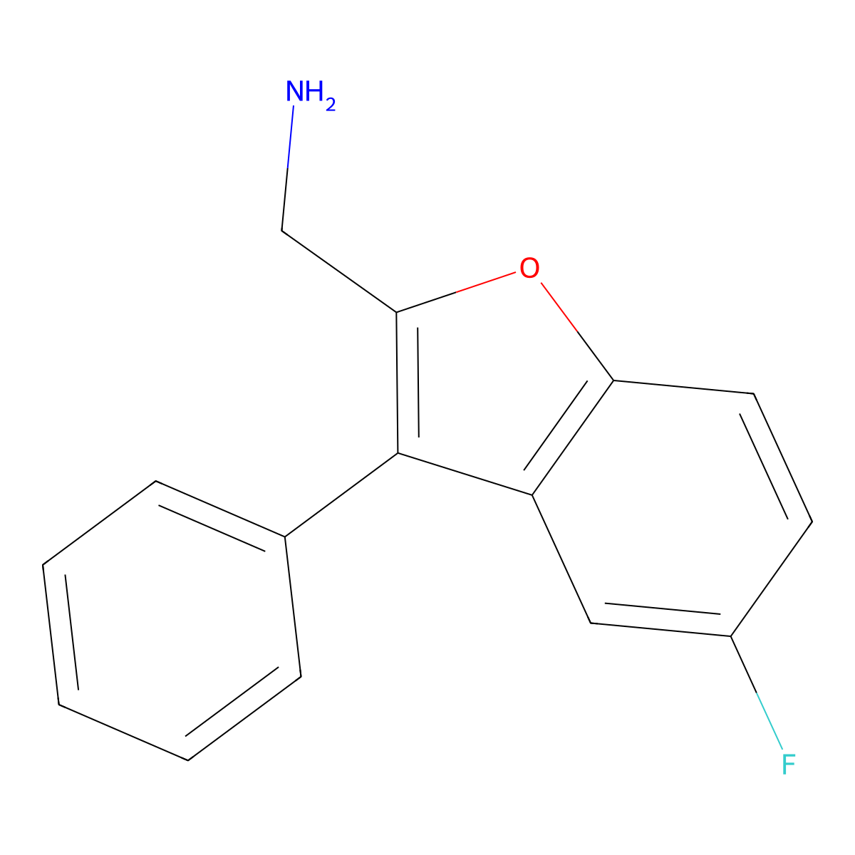 1-(5-Fluoro-3-phenyl-1-benzofuran-2-yl)methanamine molecular structure, CAS 1274551-60-8